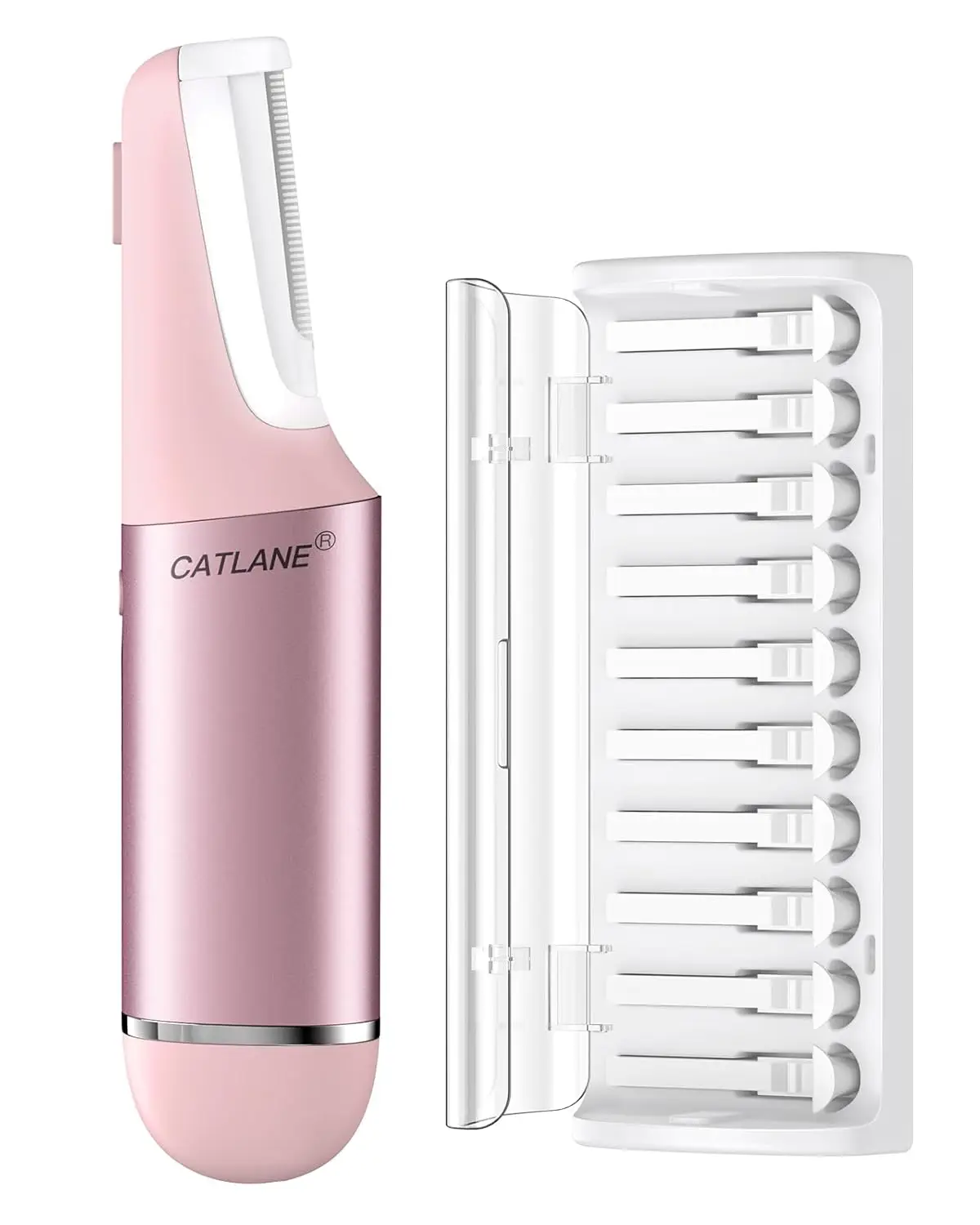 

Женская бритва для дермапланинга для отшелушивания кожи лица и удаления волос, в комплекте 10 лезвий, розового цвета.