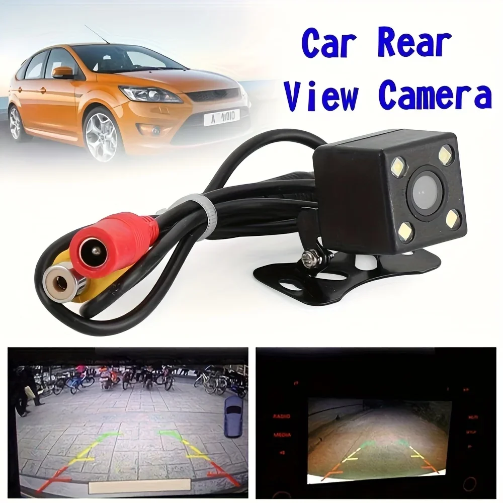 480P HD Rear View Backup Camera with 4LED CMOS Night Vision, Easy Install Surface Mount, Wide Angle, Full Color Reverse Assist