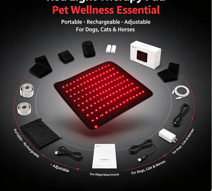 Horse Pet Animal 660nm 850nm Infrared Red Light Therapy Pad Equine Body Recovery Wrap Pad