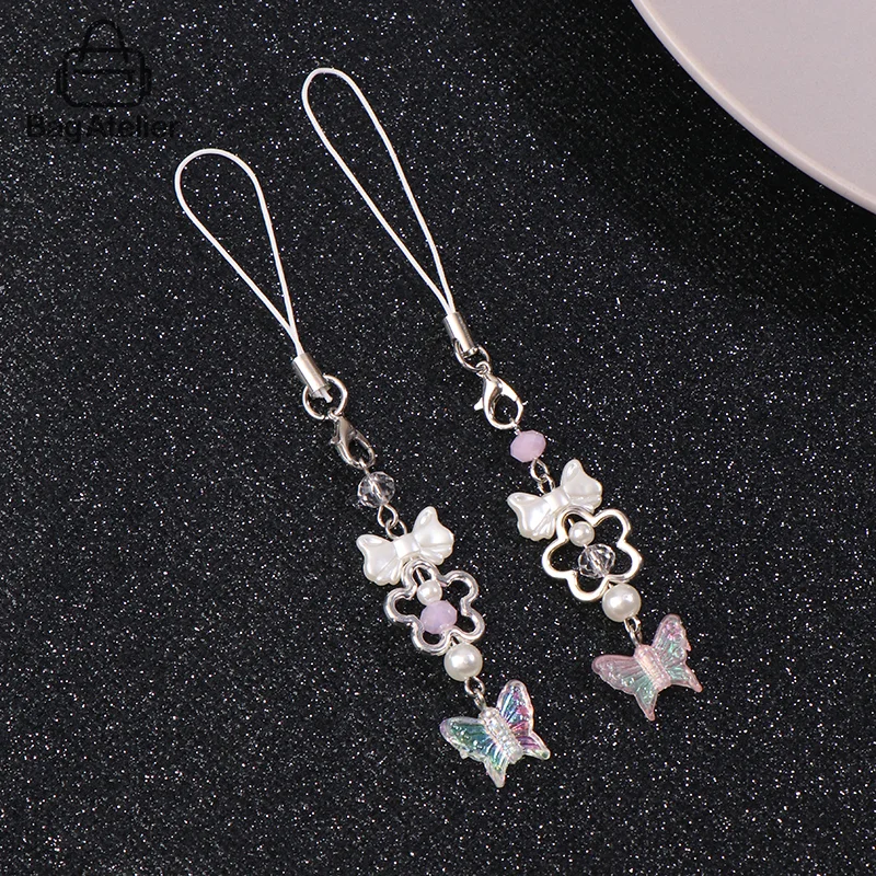 Delicate Bow Y2K Keychain Pendant Kawaii Cute Heart Jewellery Car Keychain Phone Chain Women's Bag Charm Decoration Gift