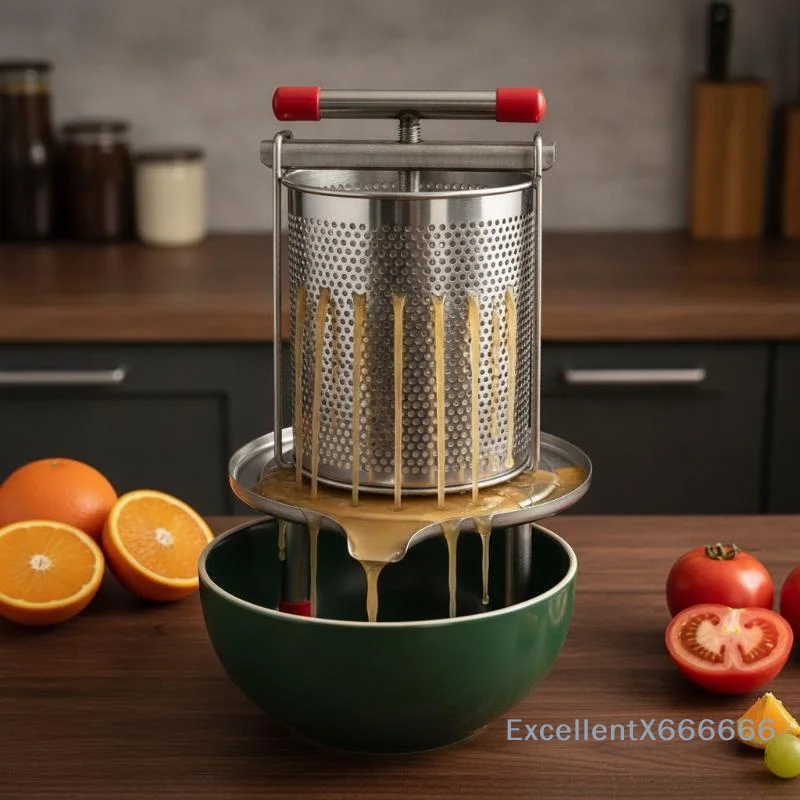 Stainless Steel Vegetable Stuffing Squeezer Hand Press With Filter Bag Vegetable Squeezer Fine Filter Mesh Manual Juicer