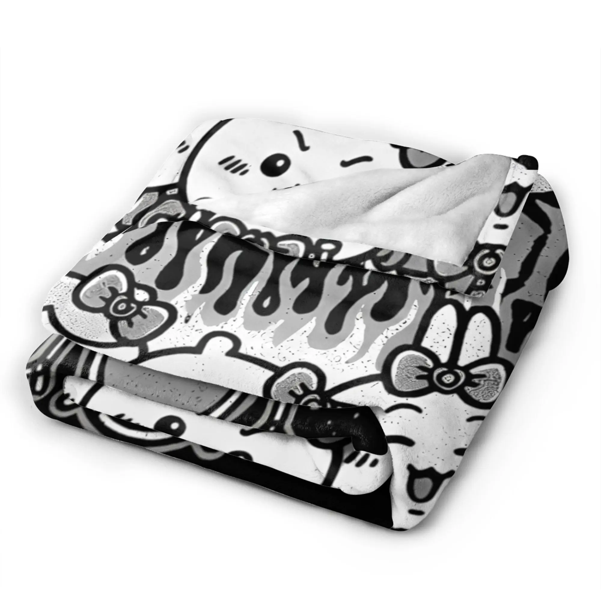 Chiikawa Hachiware Usagi Warui نسخة الصوف رمي بطانية الجرونج البطانيات ل أريكة المفارش لينة في الهواء الطلق تنفس #5