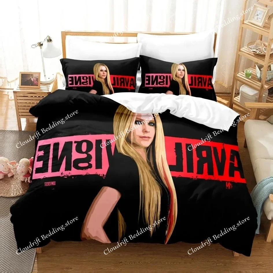 

Singer Girls A-Avril Lavigne Bedding Set Boys Girls Twin Queen Size Duvet Cover Pillowcase Bed Kids Adult Fashion Home Textiles