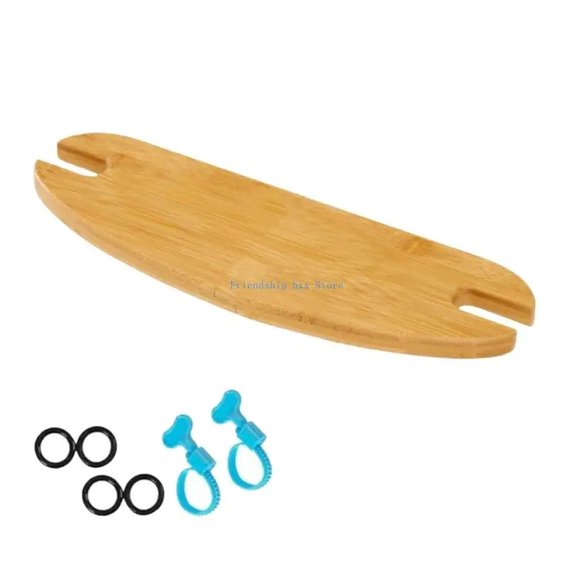 

F1CB Wooden High Chair Footrest Adjustable Universal Baby High Chair Footrest Highchairs Pedal with Rubber Rings Round Corner