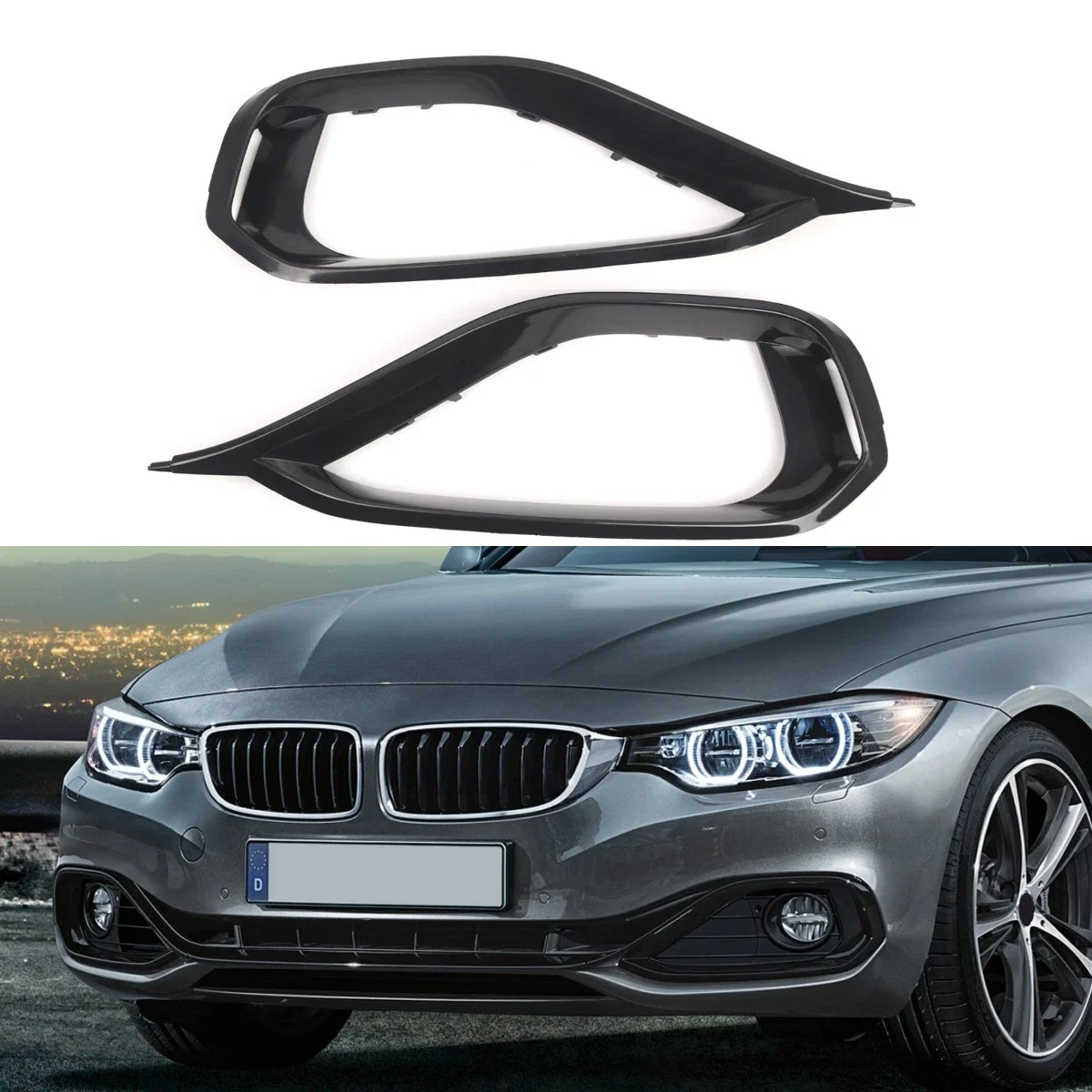 For BMW 4 F32 F33 F36 SPORT LINE 2013 2014 2015 2016 FRONT BUMPER FOG LIGHT TRIM GRILLE COVER PAIR 51117294839 51117294840