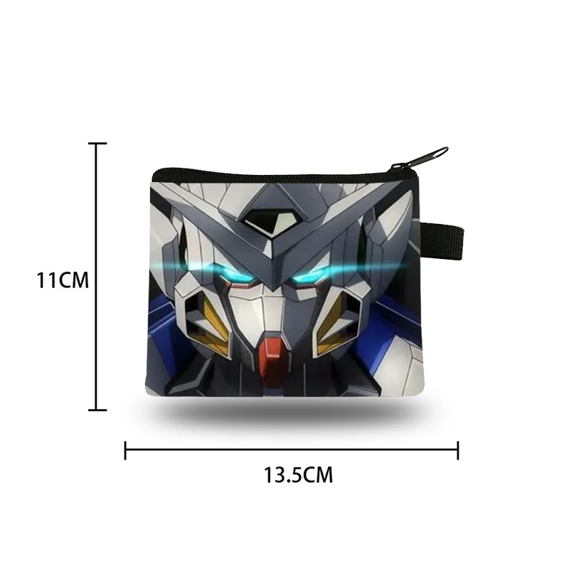 Gundam Wallet Anime Coin Purse Cartoon Children Portable ID Card Holder Fashion Boy Girl Coin Wallet Zipper Key Storage Bag Gift