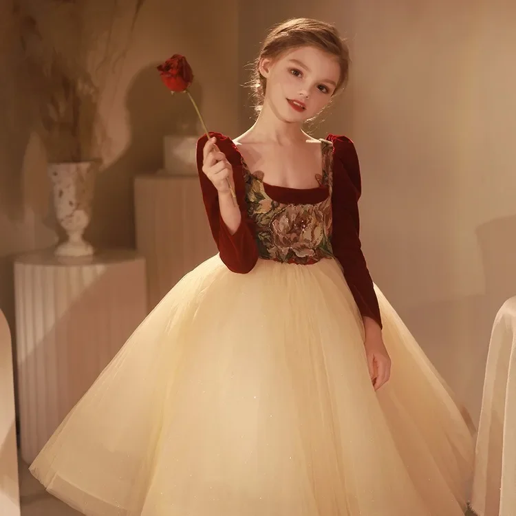 

Girl's Ceremonial Dress Holiday Dresses for Elegant Girls Girls Dresses 2 to 8 Years Kids Party Dress Children Clothes Girl Baby