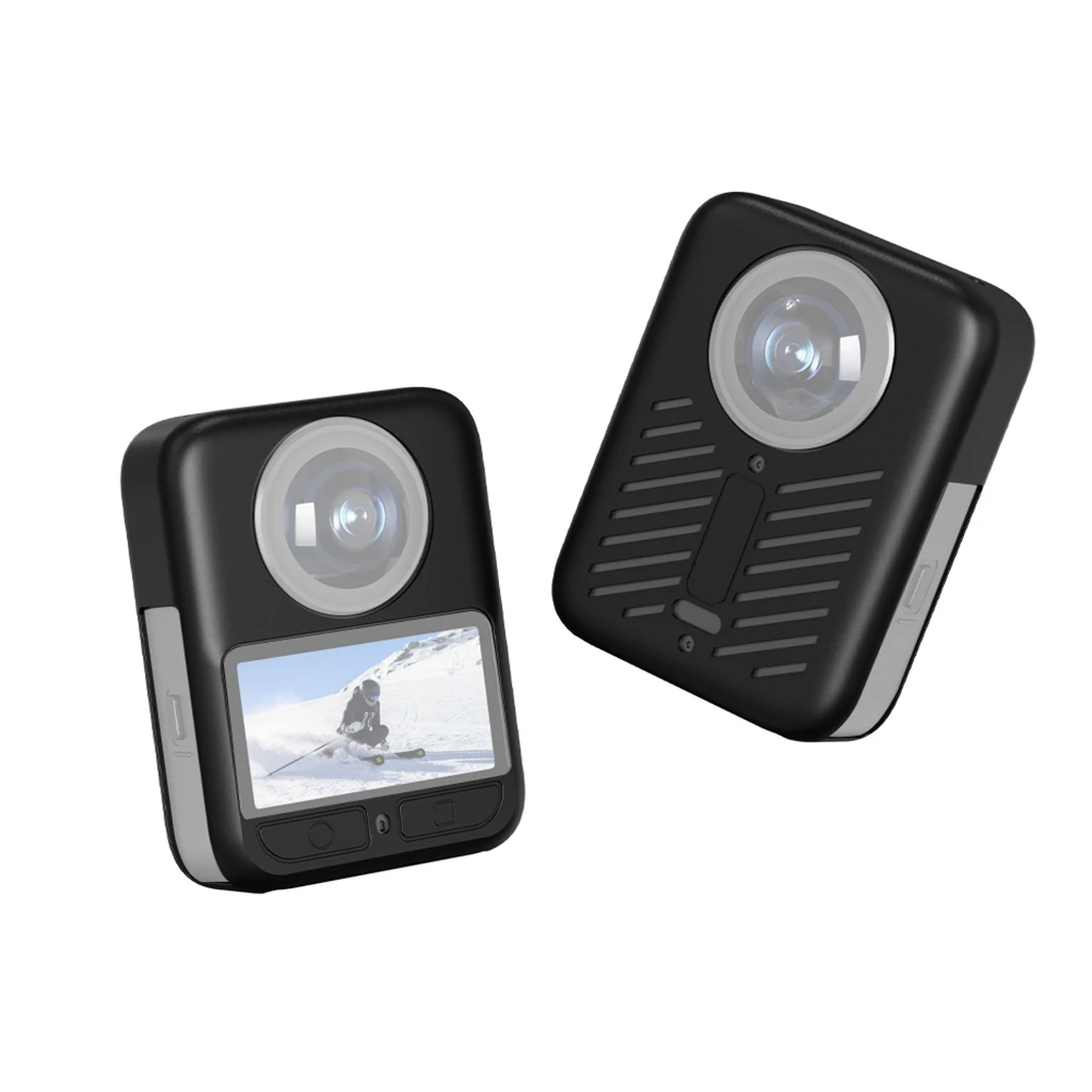 حامل قاعدة من السيليكون مضاد للانزلاق لملحقات كاميرا DJI Osmo360 / غطاء حماية للعدسة البلاستيكية / جراب من السيليكون