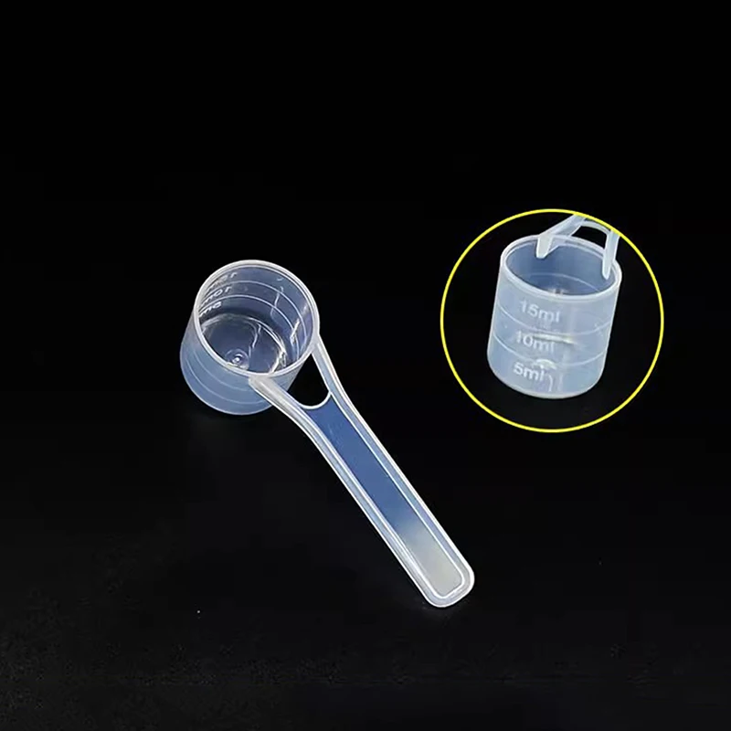 Cuchara de café medidora de plástico con escala, utensilio para hornear, leche en polvo, cuchara líquida de laboratorio, accesorios de cocina, 15/30/70/120ml
