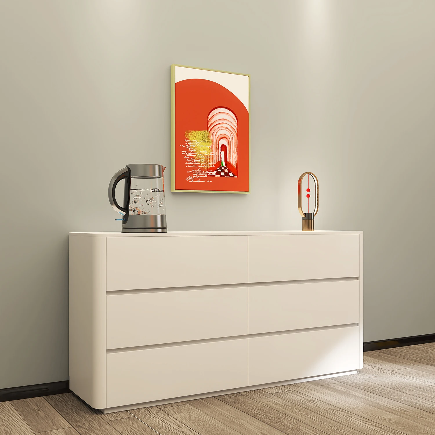 

Large Modern Buffet Cabinet Home Furniture Wooden Sideboard Furniture Chest of Drawer Dining Room Sideboard Design