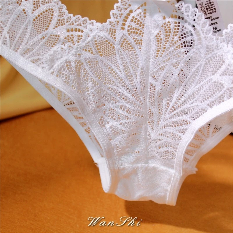 Sexy Transparent Panties Women Lace Low-waist Briefs Hollow Out Underwear Ladies Underpants Intimates G String Lingerie