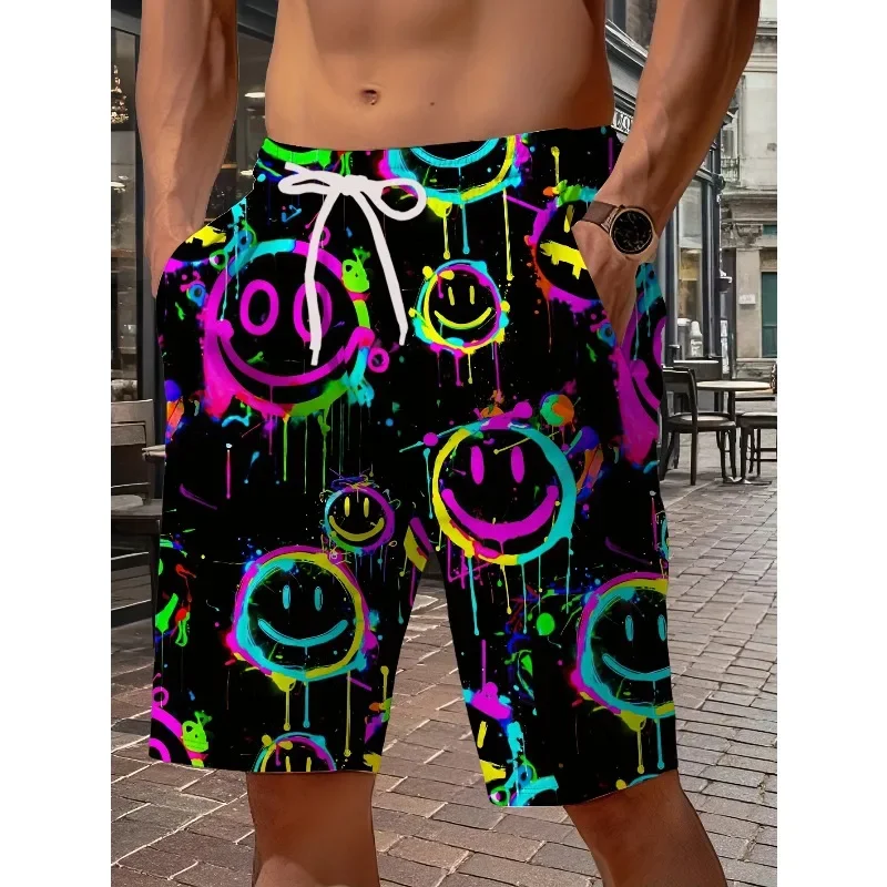 

Модные летние мужские шорты с 3D-принтом, персонализированным узором, повседневные, удобные, стильные, для пляжа