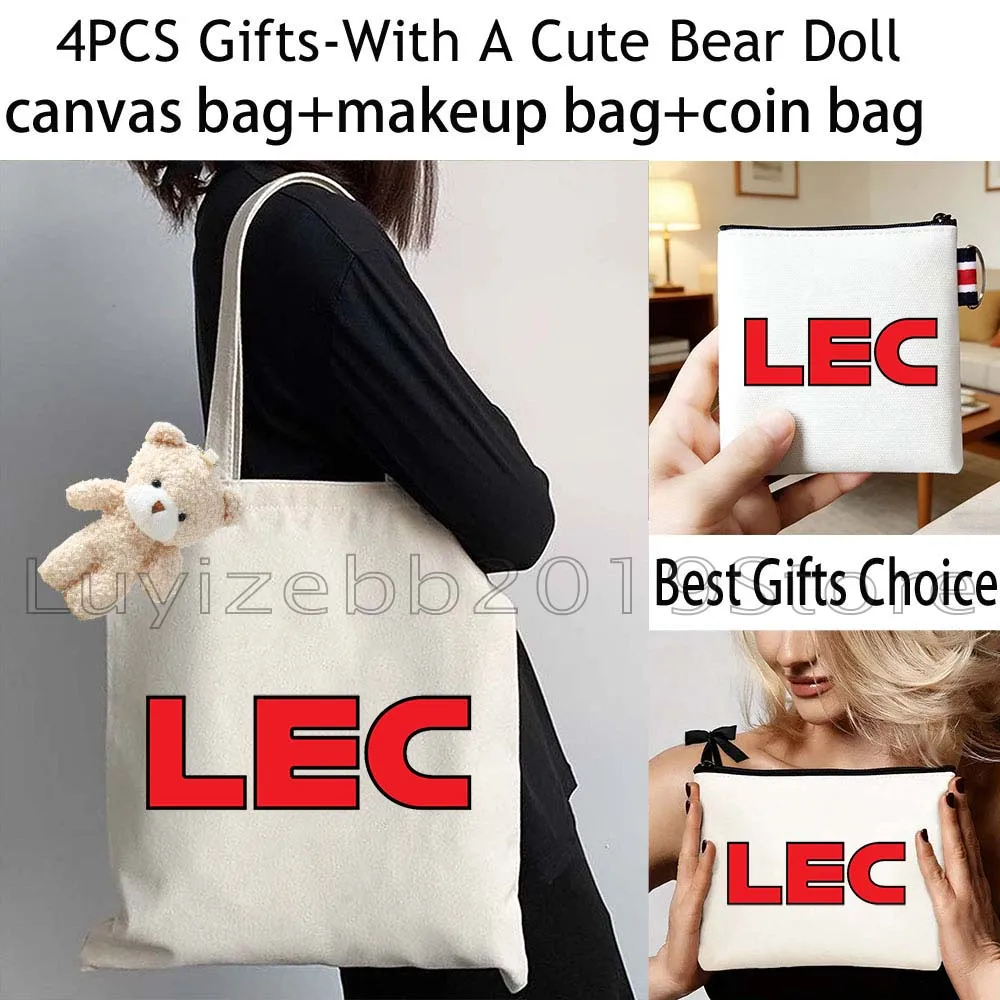 4PCS Fashion Racer Name Racing Fan Gift Canvas Tote Bag Cotton Casual Handbag,Cosmetic Makeup Bag,Coin Purse Wallet Zipper Pouch