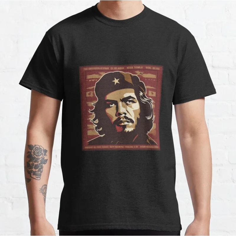 

Che Guevara silhouette Retro Cuba revolution leader gift t shirt for man 100% cotton print clothes Men's All size S-6XL Tops