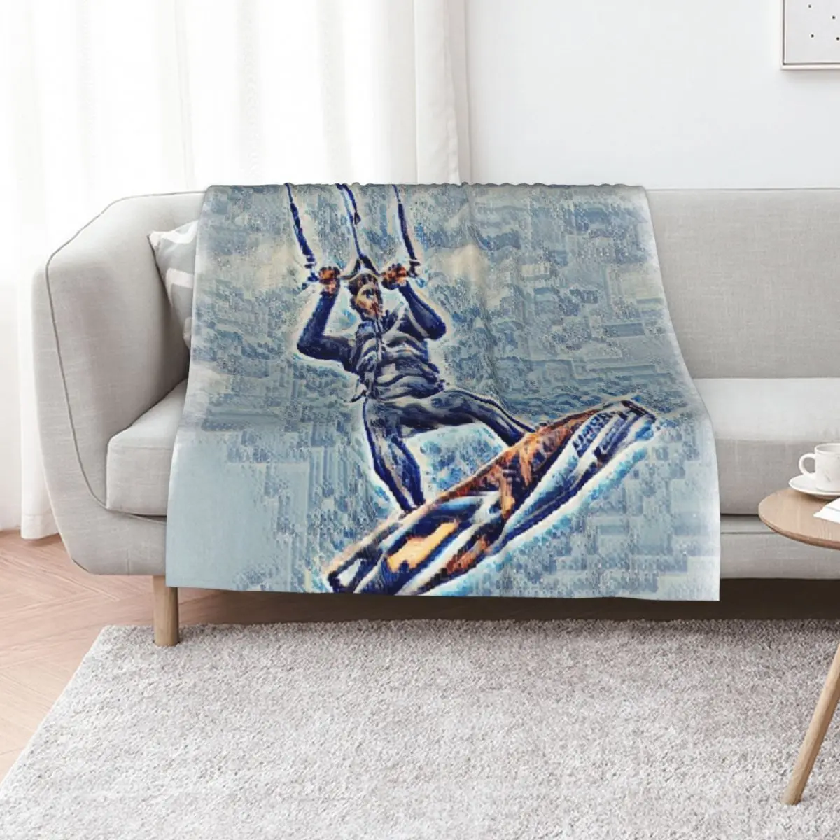 Kite Surfer Throw Blanket Luxury Throw Cute for winter anime Beautifuls For Decorative Sofa Blankets