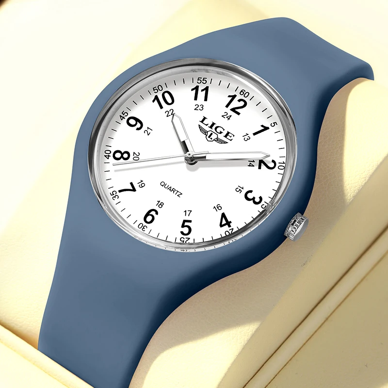 2026 LIGE Simple Mens Watches For Women Fashion Casual Quartz Wristwatches Waterproof Luminous Silicone Watch Ladies Gifts Reloj