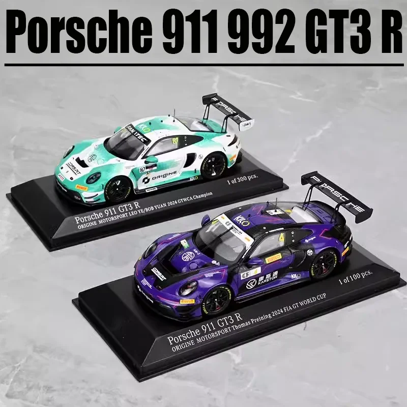 Kiloworks 1/43 Porsche 911 992 GT3 R Legering Speelgoed Motorvoertuig Diecast Metaal Model Geschenken