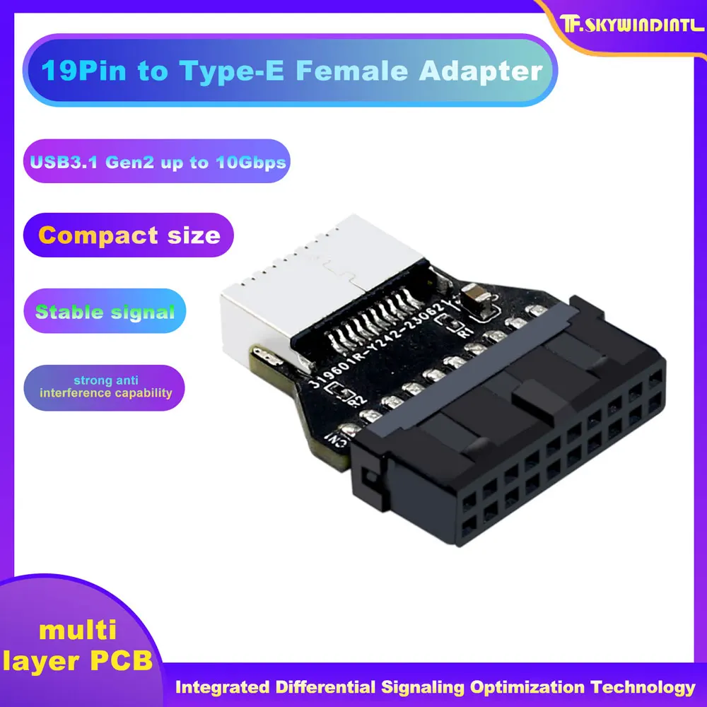 

USB type-E Female Adapter USB 3.1 GEN2 Internal Connector 10GBPS High Speed ​​Data Transfer for Motherboard Server Industrial PC