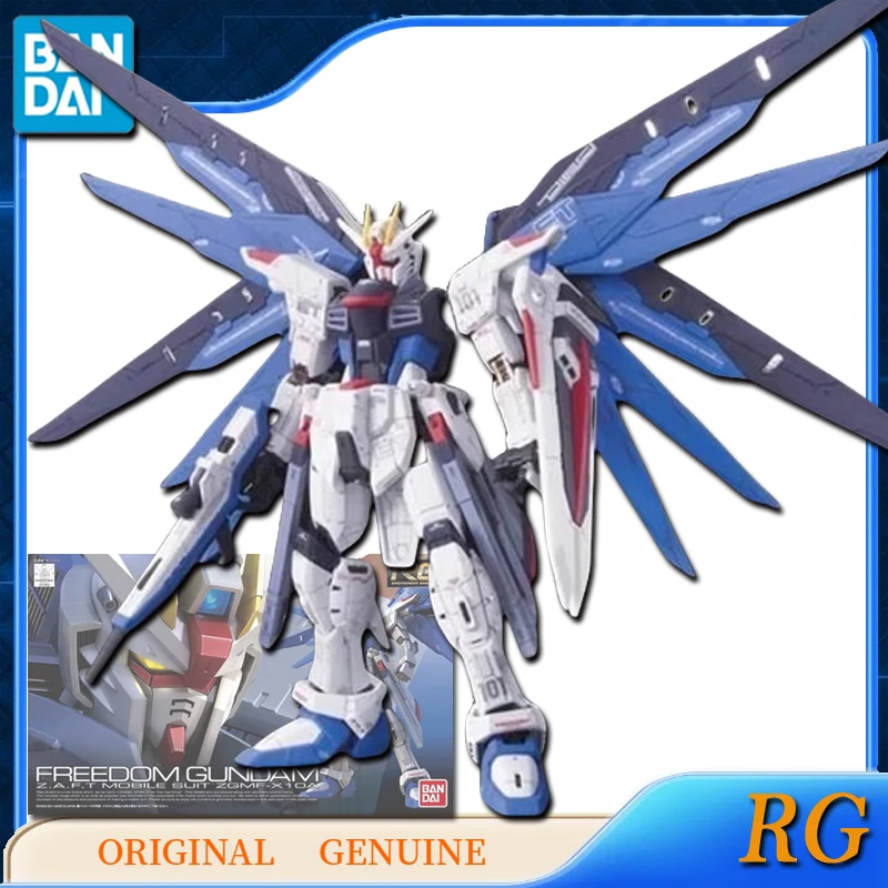 Bandai Original Genuine GUNDAM RG FREEDOM GUNDAM Anime Action Figures Toys for Boys Girls Kids Gift Collectible Model Ornaments