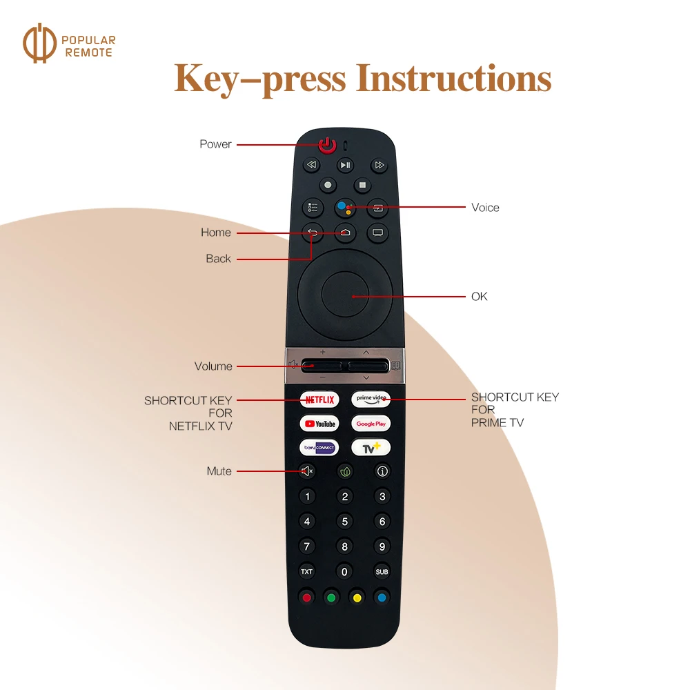 TV Voice Remote Replacement For Grundig Series Smart LED LCD TV