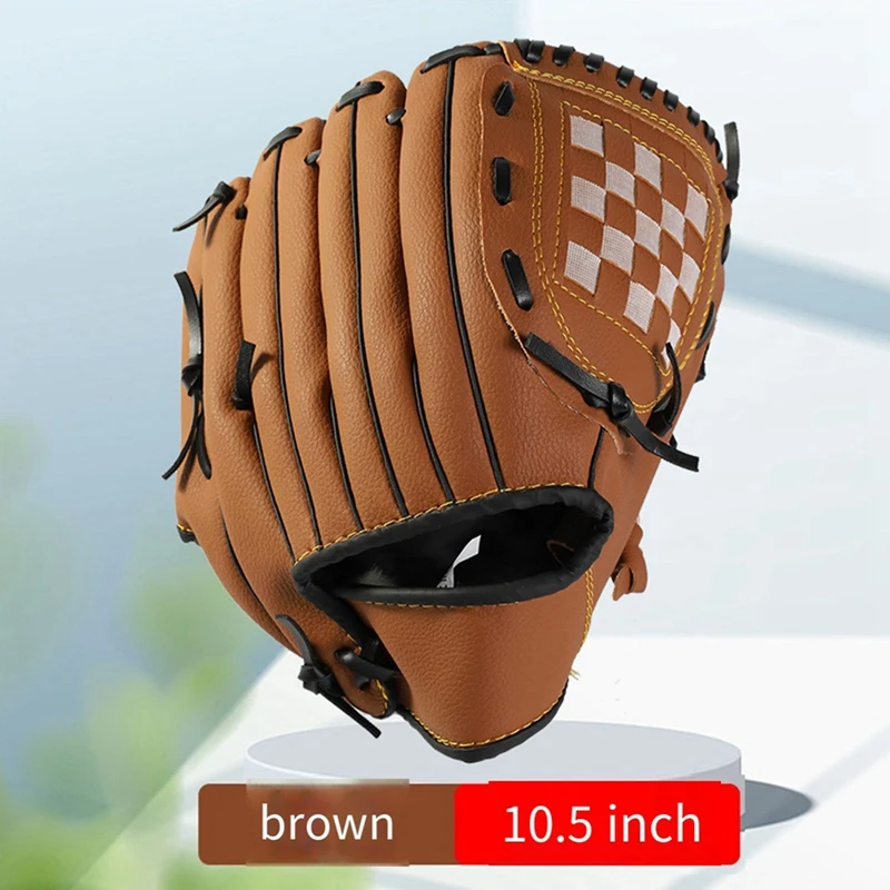 Baseball Profissional e Softball Pegando Luvas, PU Fielding Luvas, 10,5"