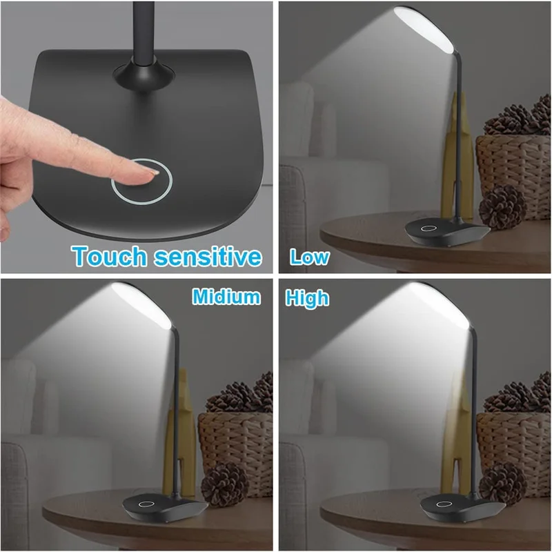 Xiaomi Desk Lamp Flexible 3 Level Brightness USB Rechargeable Table Lamp Touch Control Portable Desk Light Desktop Night Light