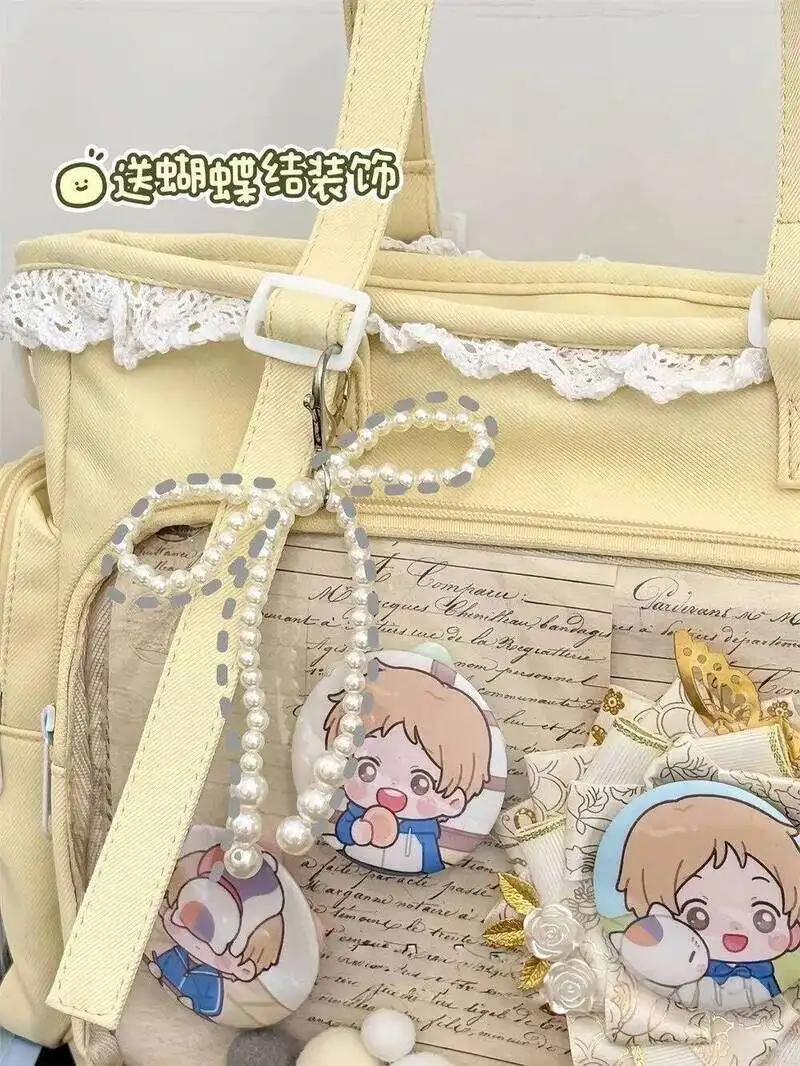 Neue Japanische Süße Schleifen-Ita-Tasche, Lolita-Mädchen Transparente Handtaschen, Modische Große Kapazität Tragetasche, Ästhetische Schultertaschen – Detail 27