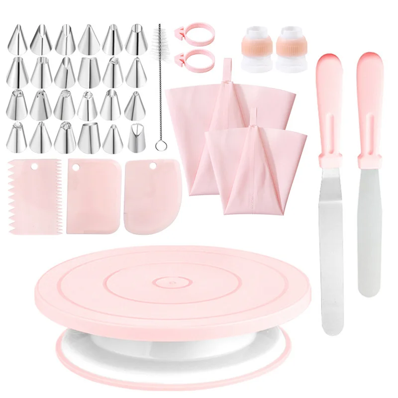 37pcs Cake Turntable Cake Decorating Table Household Baking Tools DIY Decorating Kit Baking Accessories Tool Set