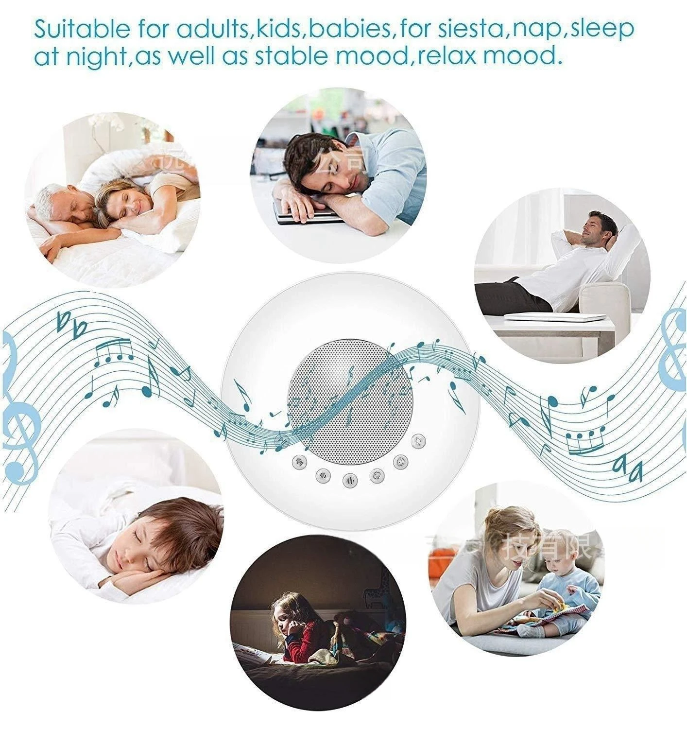 آلة صوت محمولة بالضوضاء البيضاء للأطفال مع ضوء قابل لإعادة الشحن 28 مؤقت صوت مهدئ ووظيفة الذاكرة مساعد مهدئ لنوم الطفل