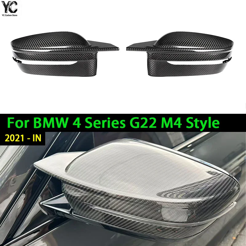 Real Dry Carbon Fiber Side Door Wing Mirror Caps For BMW G20 G28 G22 G23 G26 G42 2020-IN Car Styling Rearview Mirror Covers Cap