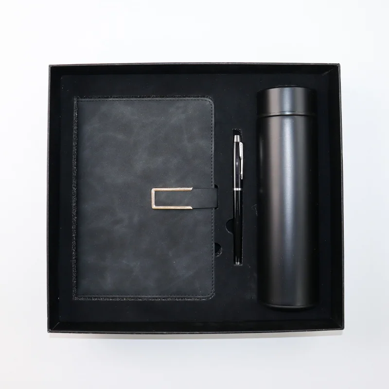 Customized product.Custom Logo Cover Diary Planner Box Set Leather Hardcover Notebook With Pen and Cup Journal