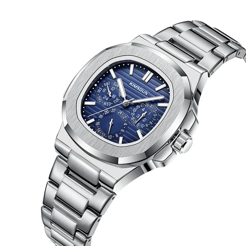 العلامة التجارية ساعة رجالية الأعمال الراقية الفولاذ المقاوم للصدأ حزام مقاوم للماء الذكور موضة كوارتز ساعة المعصم ساعات المعصم