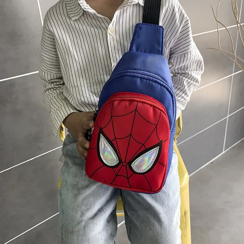 Cosplay Spiderman Chest Bag Cartoon Avengers Children Outdoor Casual Fashion One Shoulder Crossbody Bag Student Boys Girls Gift