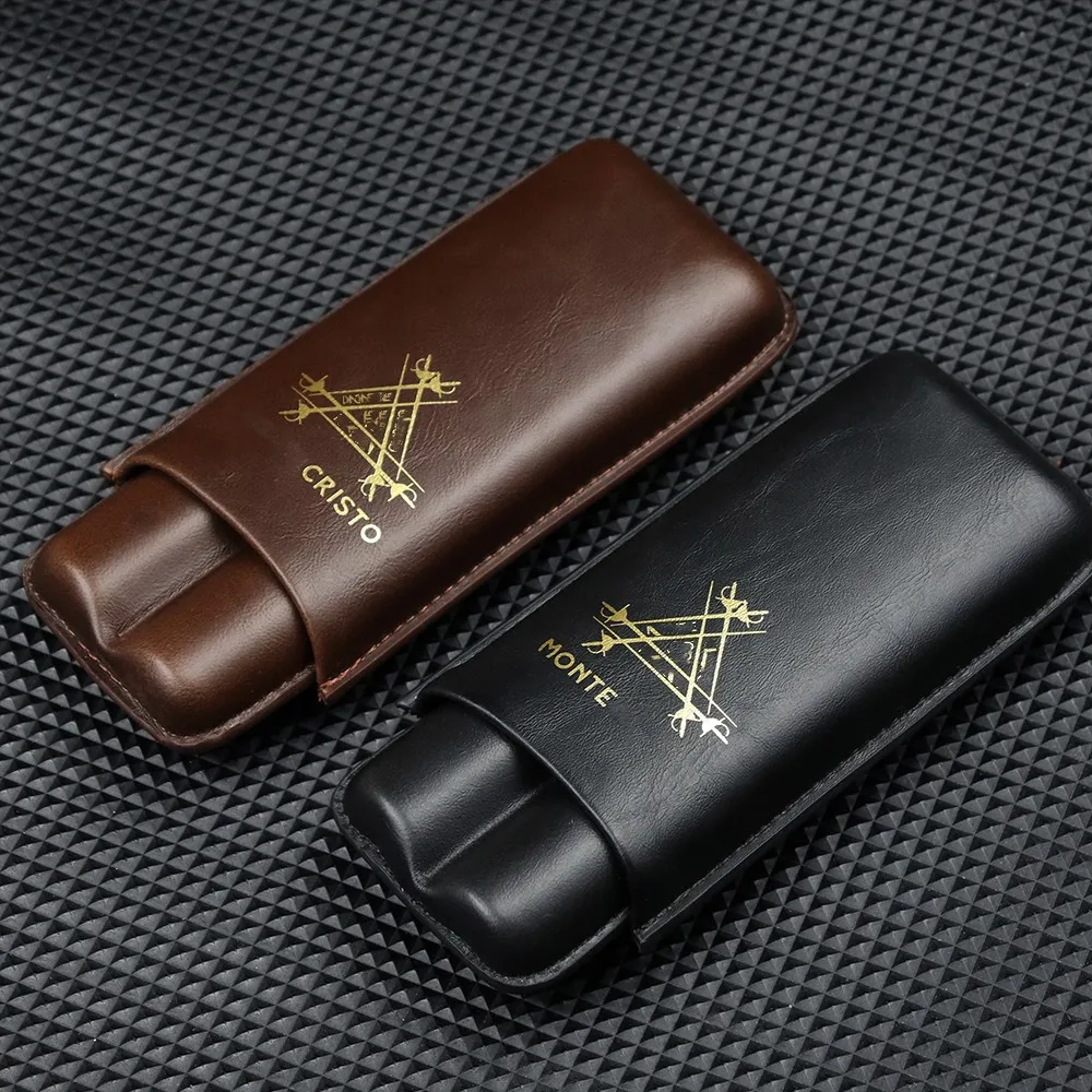 Leather Cigar Case for Men Travel Cigar Box Smoking Cigarettes Case Humidor Accessories Gift for Men New Design Arrival