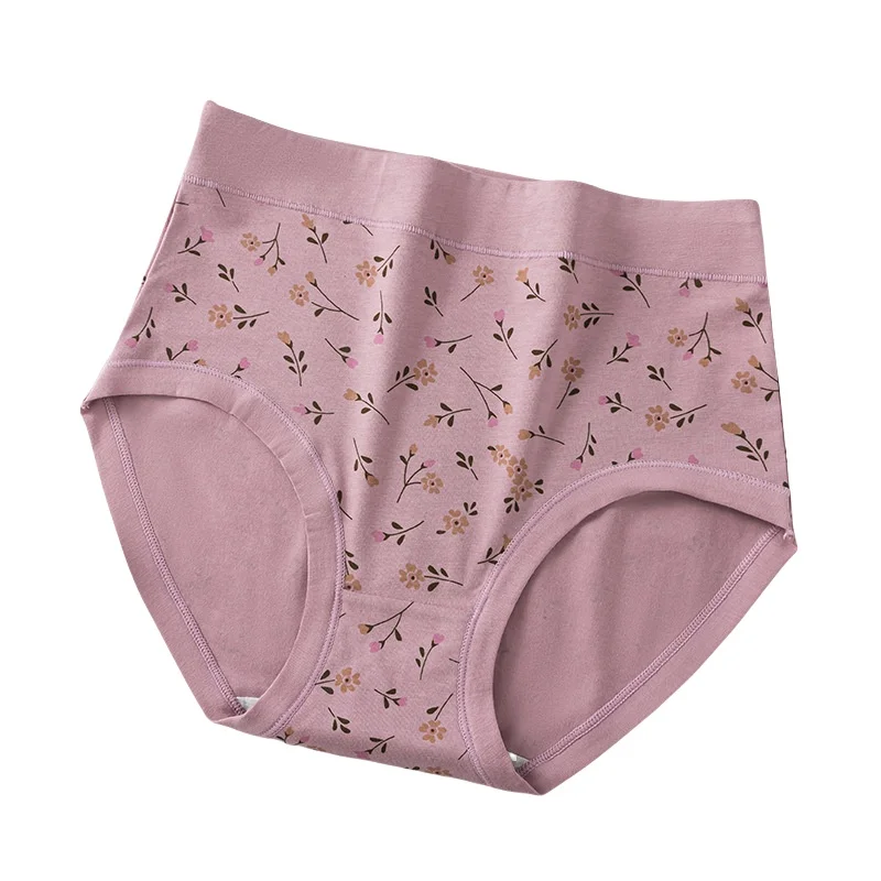 

Women's Panties High Waist Cotton Underwear Comfortable Antibacterial Printed Briefs Plus Size Loose Breathable Floral Shorts