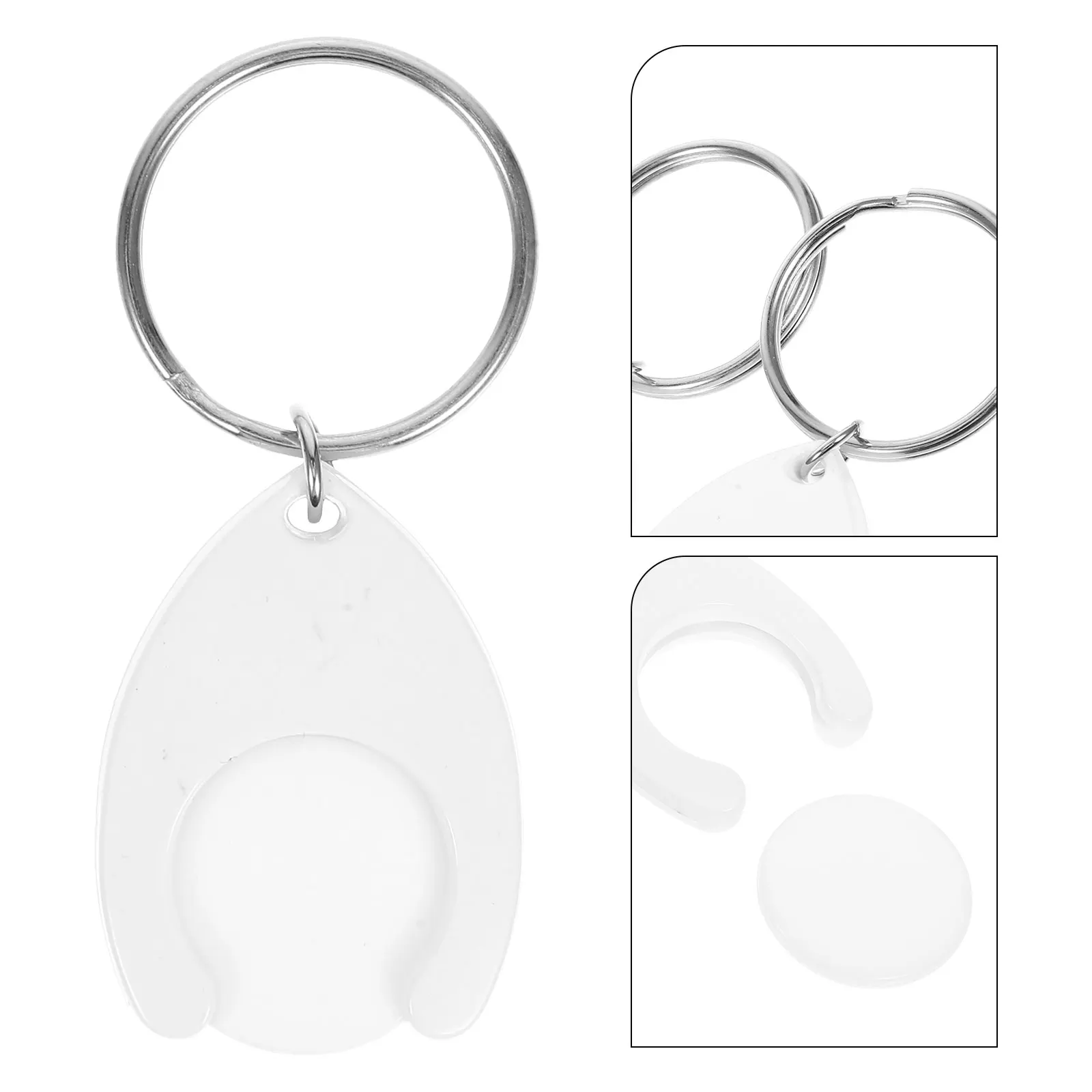 

2pcs Metal Keychain Shopping Trolley Tokens Portable Compact Gift Token Keyrings Trolley Accessory Lightweight Everyday