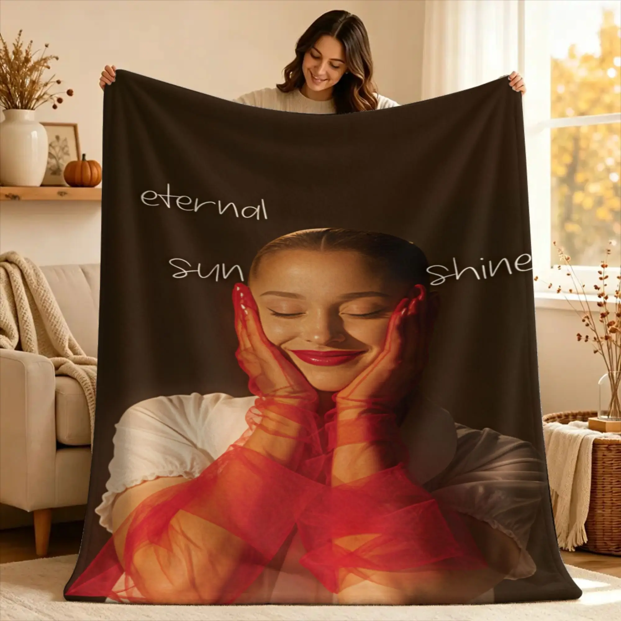 Ariana Grande Blanket  Warm Soft Graphic Plush Throw Blanket For Couch Chair Sofa Bed Travel Flannel Bedspread Bed Cover