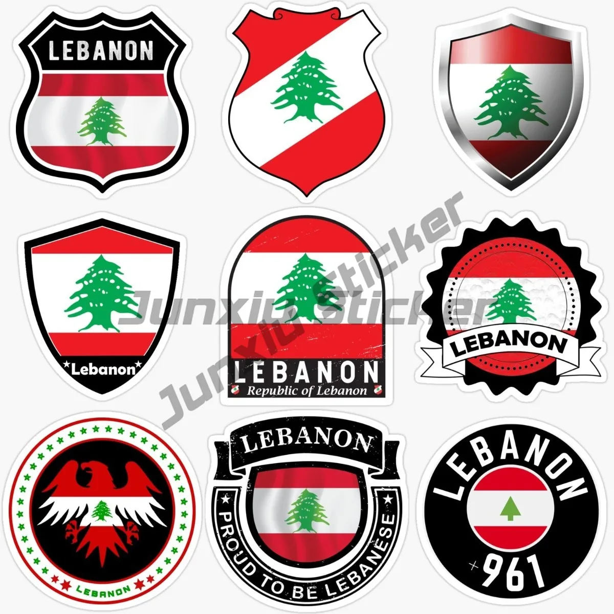 

Lebanese Shield Emblem Map National Flag Car Stickers Car Phone Laptop Waterproof RV Motorcycle Vinyl Autohesion Sticker