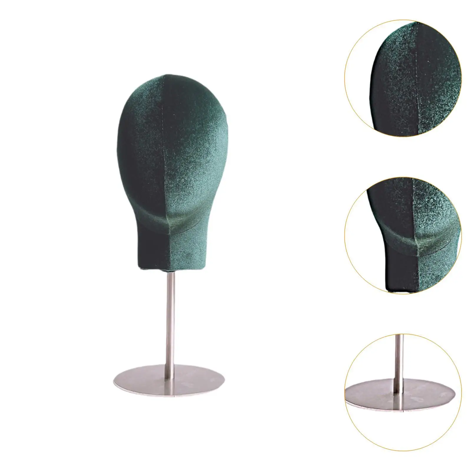 Modèle de tête de mannequin, tête d'affichage de chapeau, rangement de casquettes polyvalentes portables T1 avec base de support pour bijoux, écharpes, casque, chapeau