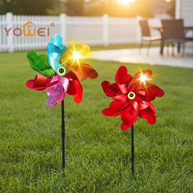 Latest 2pcs Bird Repellent Windmill Practical 7 Leaves DIY Birds Deterrent Windmill Creative Outdoor Garden Lawn Yard Decoration