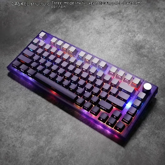 RECCAZR KW75-PRO 75% Bare Bone Keyboard Kit RGB Light Pollution Pluggable Custom Keyboard With Knob