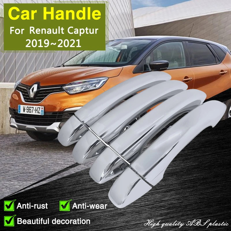 

for Renault Captur Arkana Talisman Scenic Megane Dacia Jogger 2019 2020 2021 Chrome Door Handle Cover Car Accessories Stickers