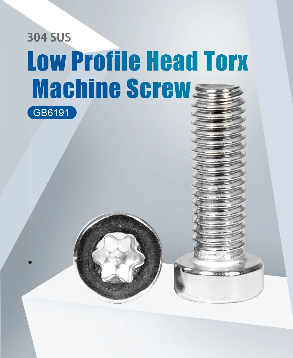 Torx Flachkopf-Gewindeschraube aus 304 Edelstahl, M2 M2.5 M3 M4 M5 M6 M8 Sechsrundkopf-Sternschraube – Detail 1