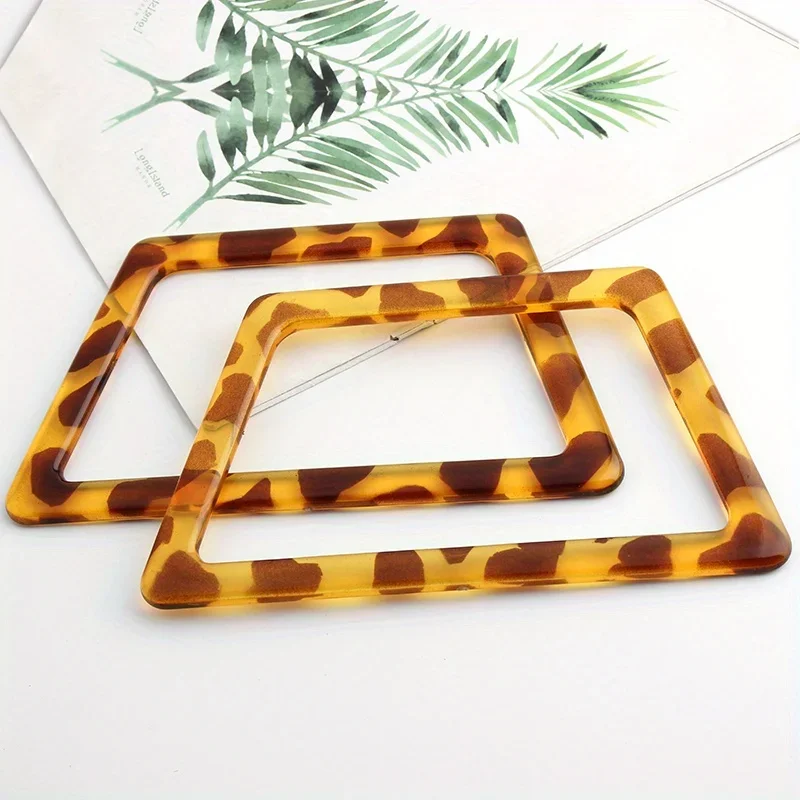 2PCS 17.5x10cm patchwork bag making resin handle accessories amber trapezoid handle DIY handle acrylic handle