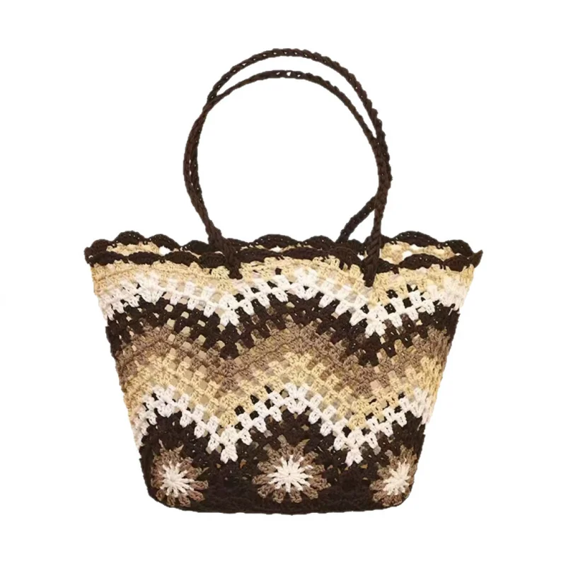 

Lace Floral Crocheted Tote Bag, Cross-border Vacation Shoulder Handbag