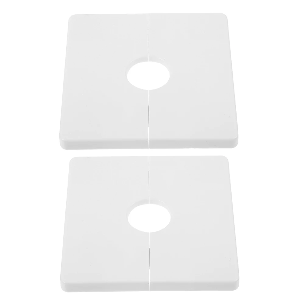 

2pcs Square Pipe Self-Adhesive Wall Hole Plate Floor Flange Bathroom Plumbing Decoration Air Conditioner for Kitchen