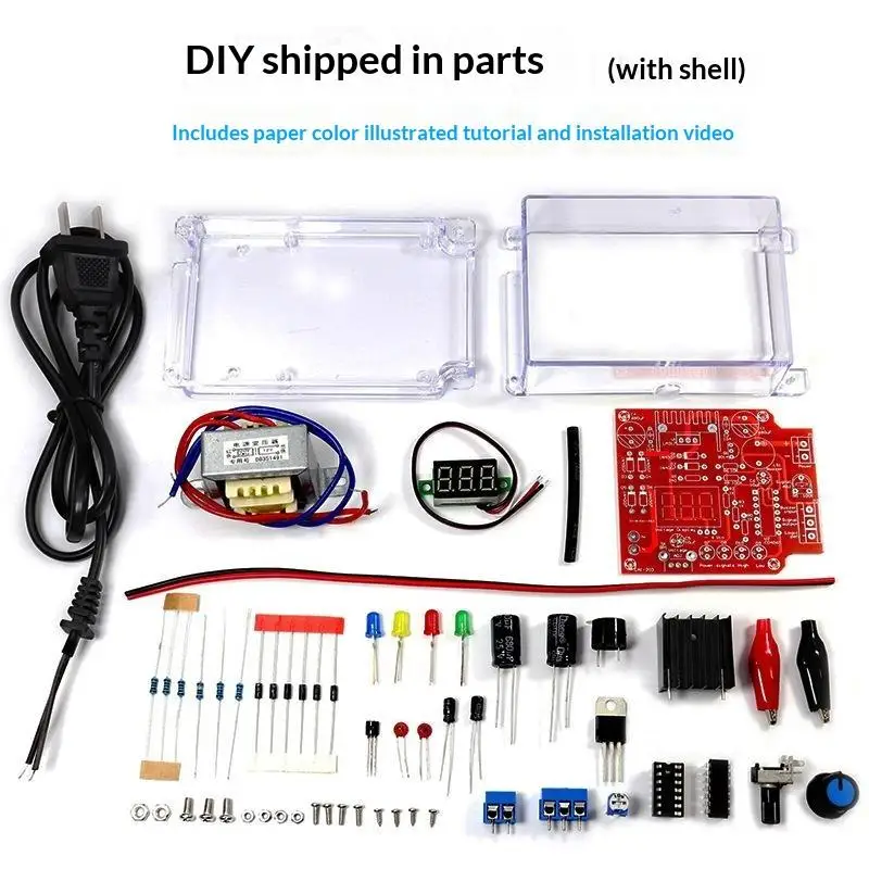 DIY Kit LM317 Adjustable Regulated Voltage 110V 220V To 1.25V-12V Step-down Power Supply Module PCB Board Electronic Kits