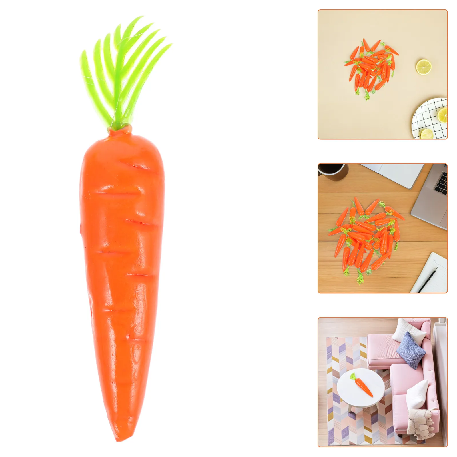 25Pcs Miniature Carrots Artificial Vegetable Accessories Realistic Foam Simulation for Dollhouse Kitchen Micro Landscape Scene