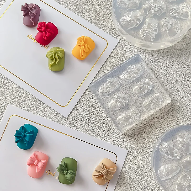 1PC 3D Bowknot Engel Flügel Nail art Silikon Form Hohe Qualität Carving Vorlage für DIY Nägel Schmetterling Design