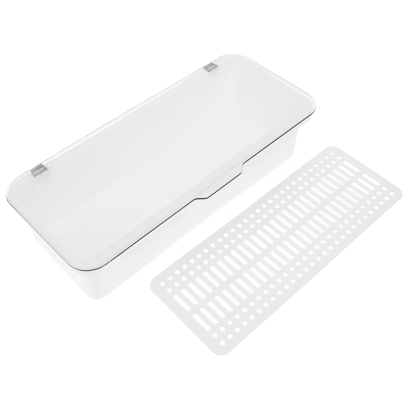 

Cutlery Storage Box Kitchen Utensil Holder Plastic Chopsticks Cage Covered Silverware Tray Organizers Spacesaving Size